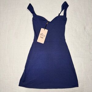 Oh Polly Navy Mini Dress xs body on